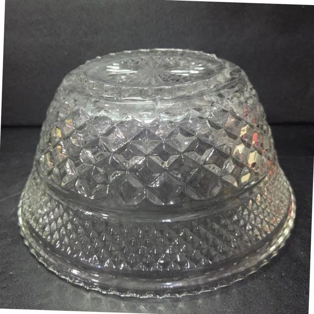 Anchor Hocking Wexford Serving Bowl, Vintage Clear Glassware, Table‎ Centerpiece